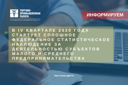 В IV квартале 2020 года стартует сплошное федеральное статистическое наблюдение за деятельностью субъектов малого и среднего предпринимательства