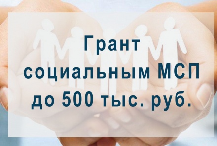 МСП в статусе "социальное предприятие" может получить  грант до 500 тыс. рублей