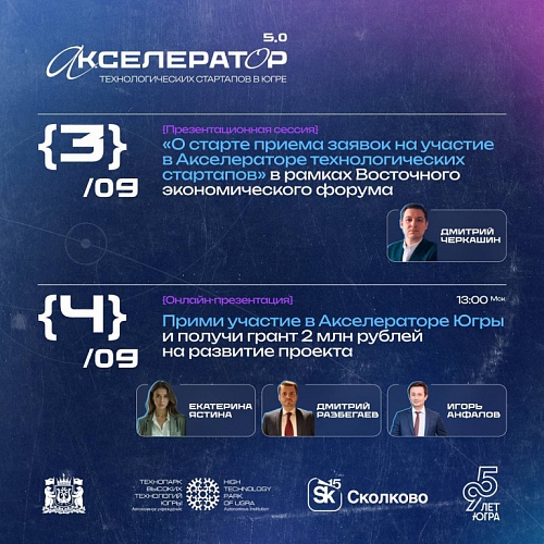 Дайджест мероприятий для знакомства с Акселератором технологических стартапов в Югре